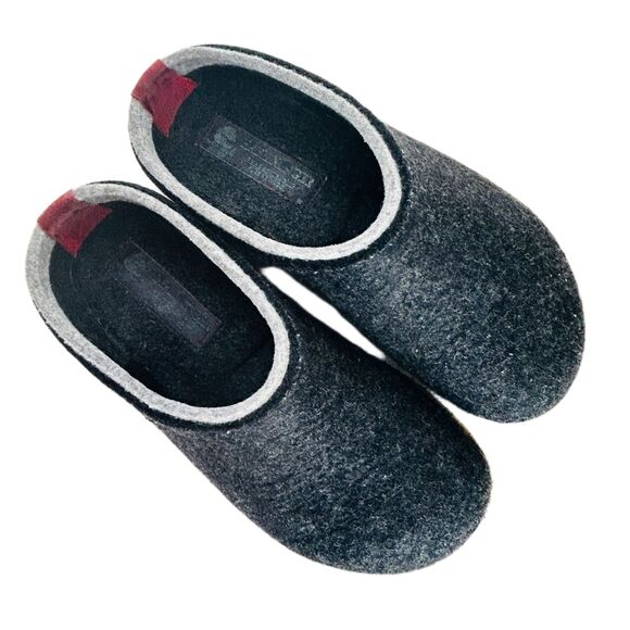 Haflinger Grizzly Kris Clog Shoes Euro 38 Graphite Gray Wool US 7 7.5 8 - Picture 7 of 12